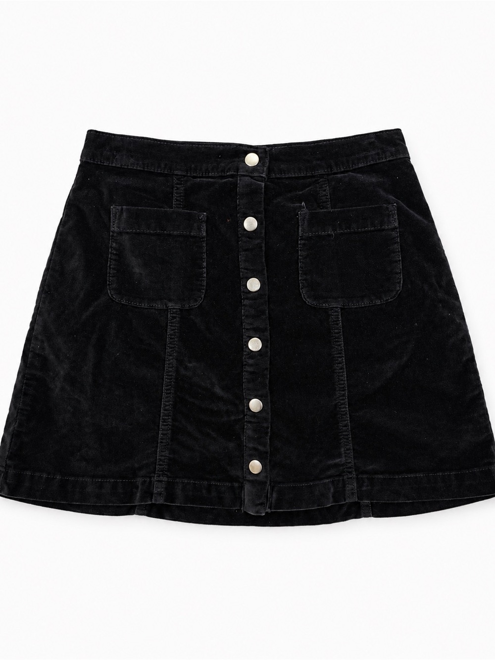 Urban Outfitters Black Corduroy Button Front Mini Skirt S